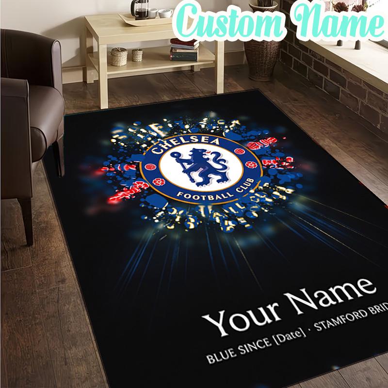Custom Name Chelsea Fc Champions League Rug, Office Rug, Chair Rug, Carpet for Living Rooms, Doormat Game Rug Home Decor Christmas Gifts