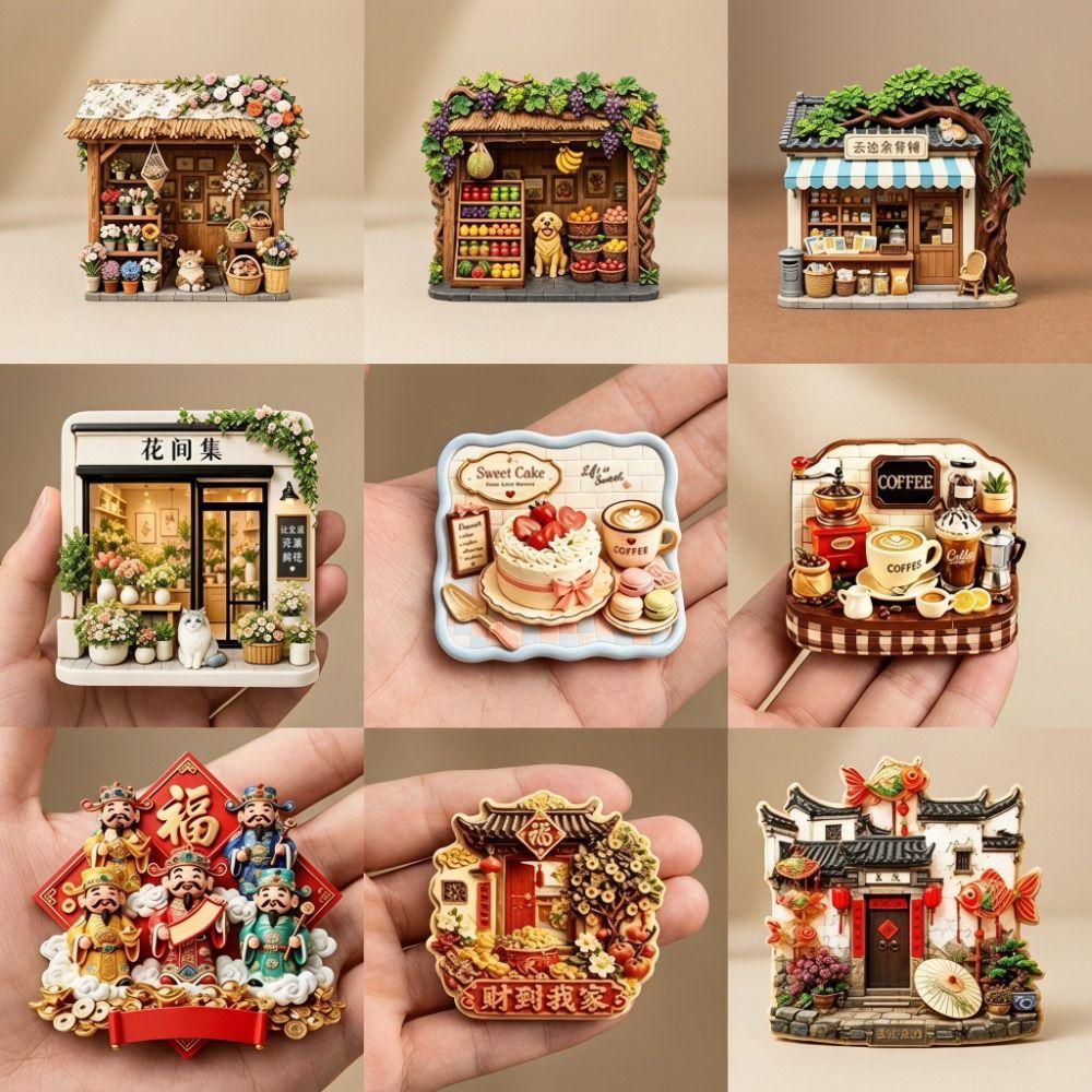 God of Wealth Refrigerator Magnet House Magnetic Sticker Blessing Gift Home Decoration Gift
