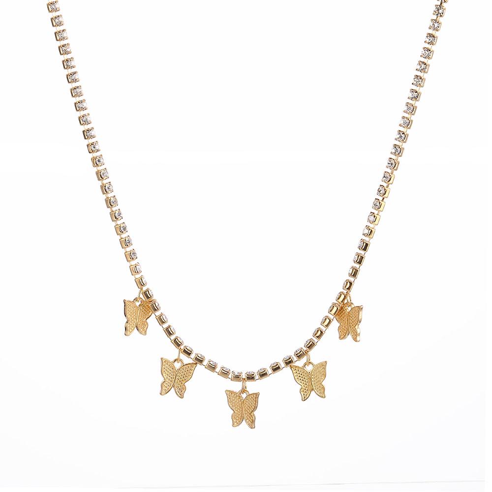 Ожерелье с бабочкой, кулон с бабочкой, ожерелье, женская цепочка на ключицу, модные женские украшения, подарок для девушки