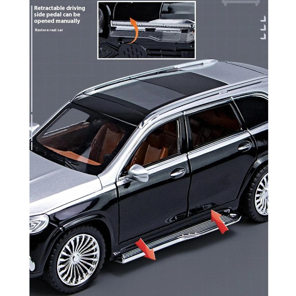 Масштаб 1/24 Симуляция Mercedes-Benz Maybach GLS600 Сплав Внедорожник Литая Металлическая Модель Коллекция Хобби Декоративные Изысканные Украшения Детская Игрушка
