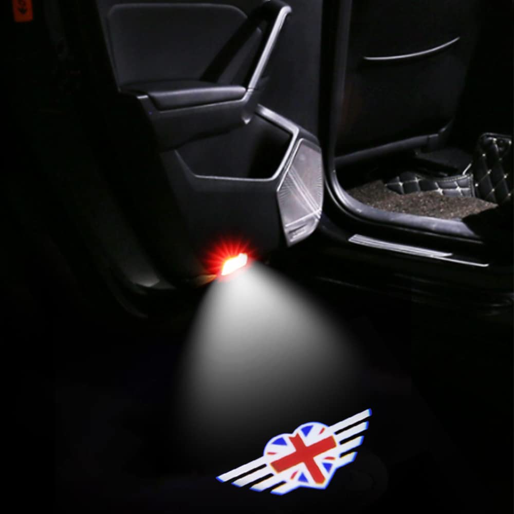 Подсветка дверей автомобиля для Cooper One S R55 R56 R60 F55 F56 F60, Проекция логотипа подсветки дверей, Лампы подсветки дверей автомобиля с инструментами, Набор из 2 шт. (01)