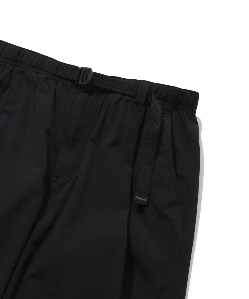 COVERNAT Woven Semi-Wide Buckle Pants Black
