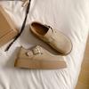 Суперлегкие~ увеличение роста 4,5 см кожаная внутренняя часть увеличение высоты толстая подошва женские весенние новые повседневные одинарные туфли женские