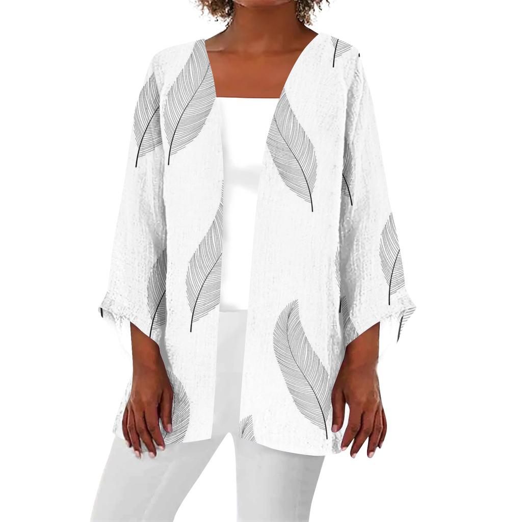 Женская повседневная модная легкая куртка средней длины с принтом в стиле ретро, кардиган