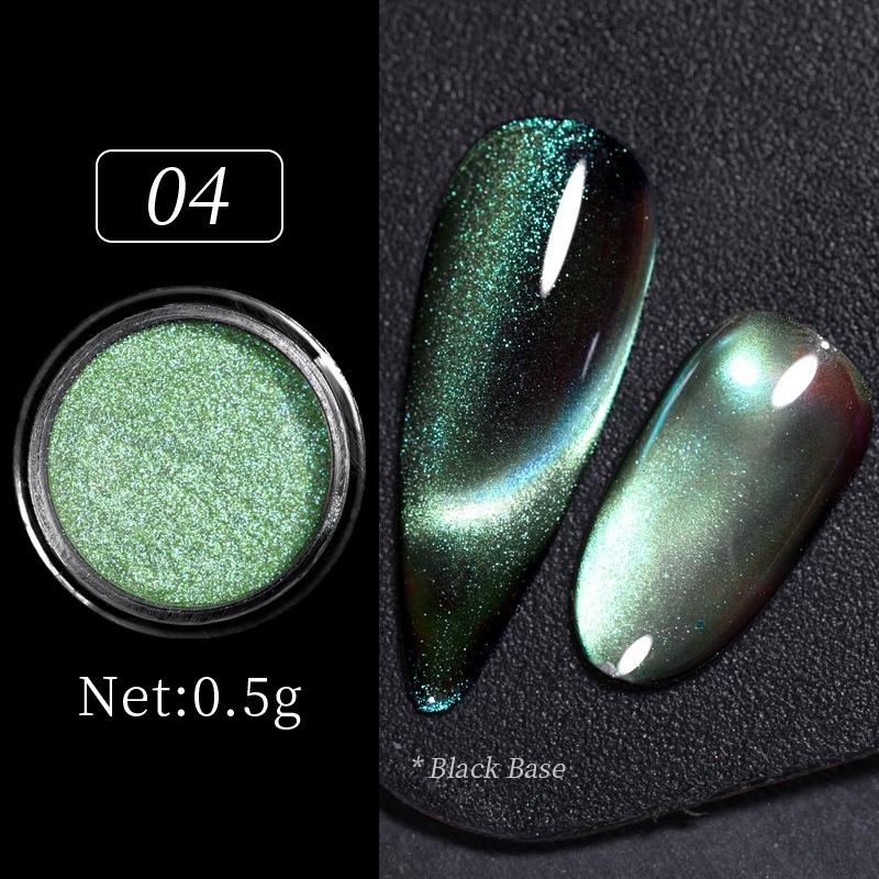 Nail Art Chameleon Cat Eye Powder, Magic Laser Polarized Chameleon Cat Eye Magnetic Powder, Сильный магнитный порошок