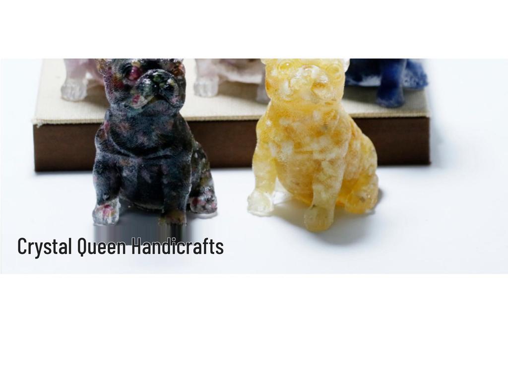 Charming Wangcai French Bulldog Figurine: Crystal Chip Stone Resin Craft