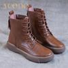 Женские зимние удобные кожаные ботинки из натуральной кожи
