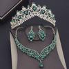Банкетный набор для вечеринки, хрустальные свадебные украшения, наборы с короной, ожерельем, серьгами, свадебные наборы для женщин, роскошные диадемы, наборы с ожерельем, мода