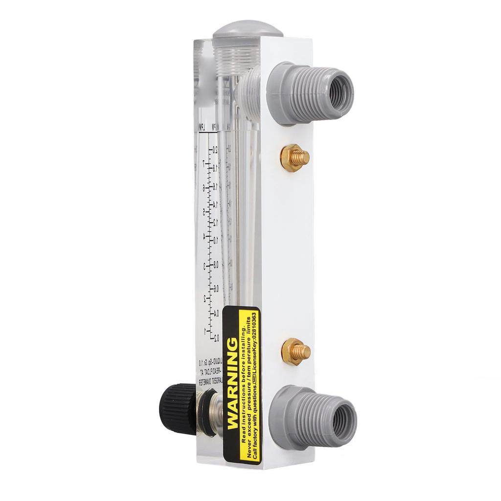 Panel Type Flow Meter 0.2‑2GPM Acrylic Liquid Flowmeter Tester for Measuring Control