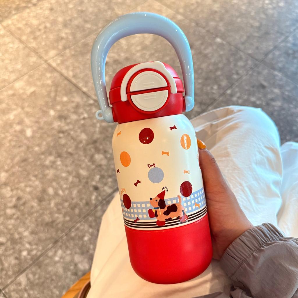 Water bottleins wind high value three drinks carrying pot thermos cup straw cup cartoon children with handle cute water cup