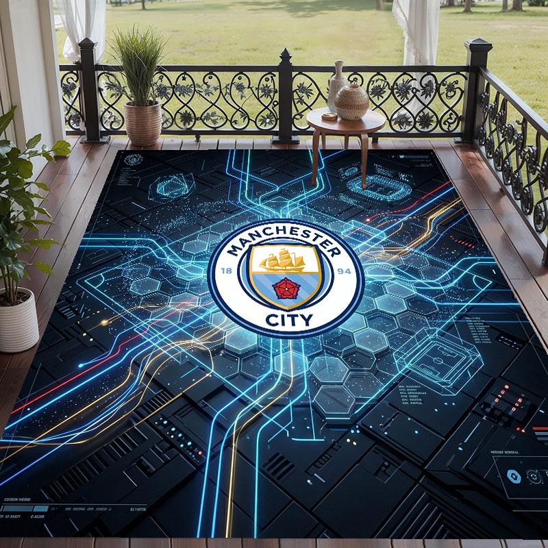 Soft Floor Carpet Manchester City Pattern Area Rug Decorative Mat For Home Room Decoration