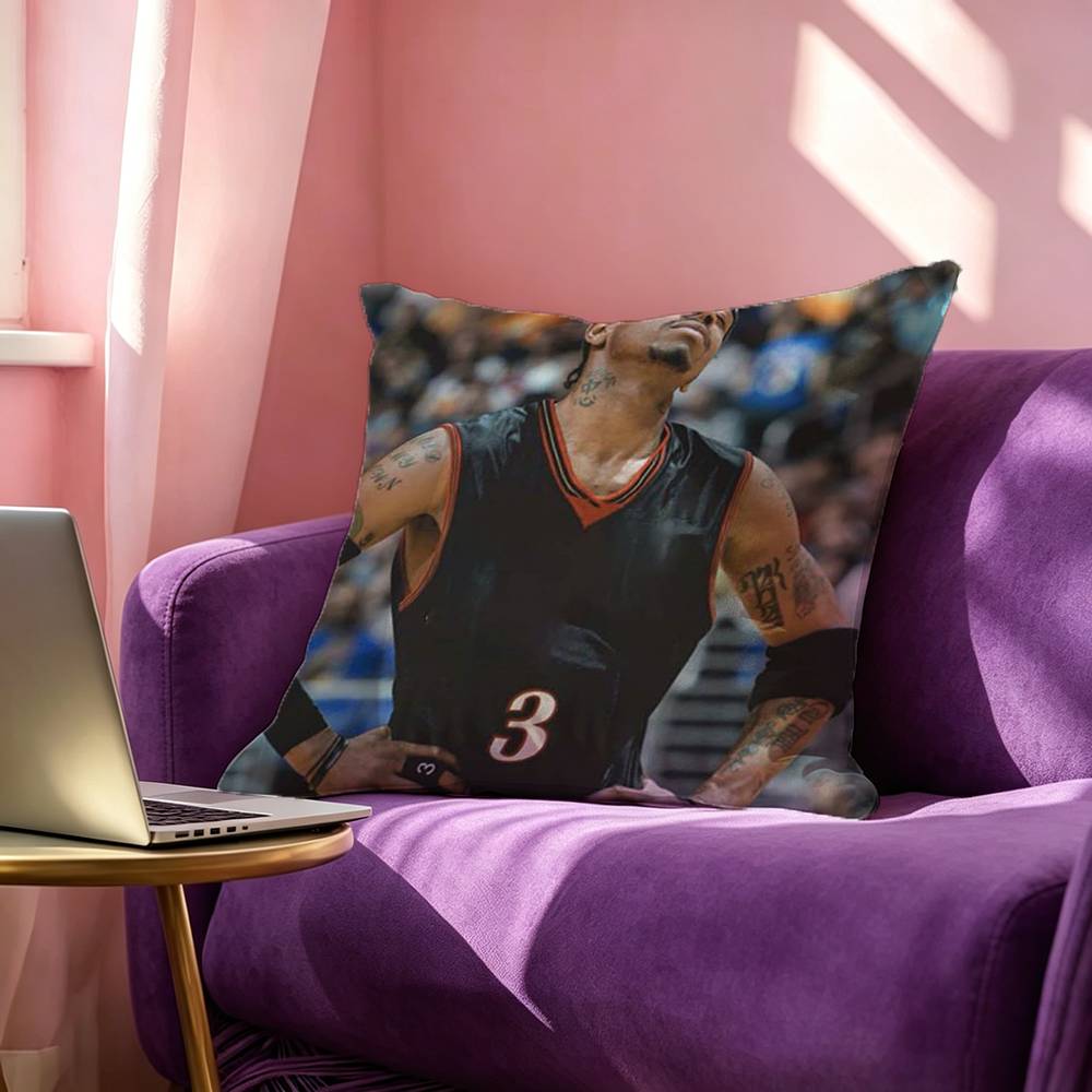Allen Iverson Square DoubleSided printed Pillow Case Bedroom Bedside Pillow Sofa Cushion Cover