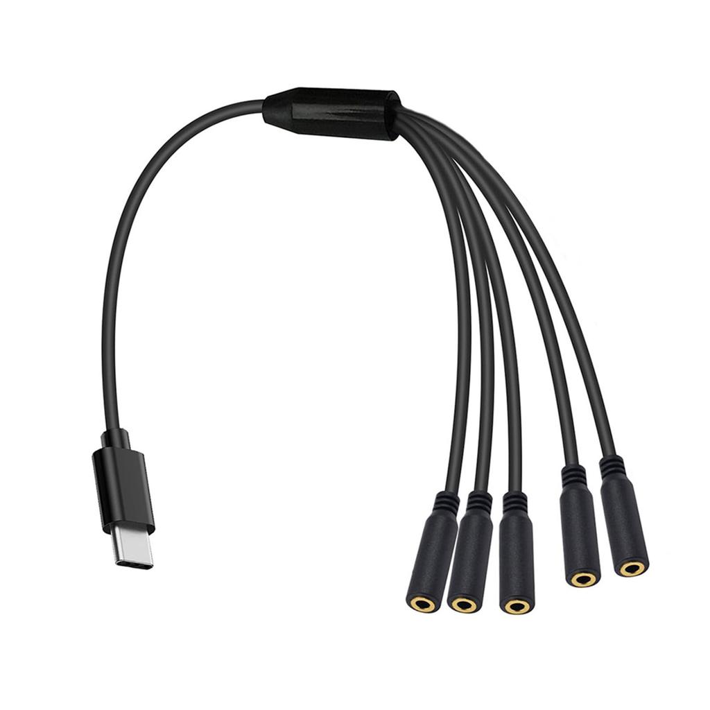 1-5-в-1 USB Type C на 3,5 мм TRS Female Мульти Аудио Кабель для Наушников Стерео Разветвитель для Телефонов Наушников Динамика