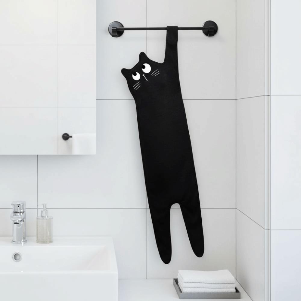 Soft Funny Cat Hand Towel Quick Dry Kitchen Rag Cute Cleaning Cloth  Home