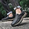 Fashion Shoes for Men's Fashion Versatile Non-slip Hiking Shoes Outdoor Comfortable Men's Loafers Wear-resistant Casual PU Leather Shoes