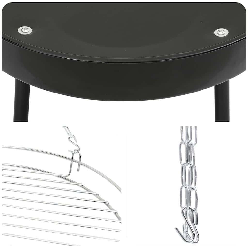Campfire Tripod 3 pcs Black Steel