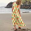 Women's Summer Casual Fashion Easter Printed Sleeveless Round Neck Pocket Dress