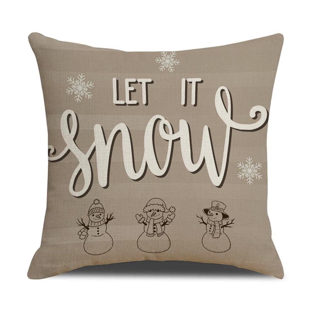 New Christmas Printed Pillowcase Decorative Sofa Pillowcase Bedroom Bedside Cushion Cover