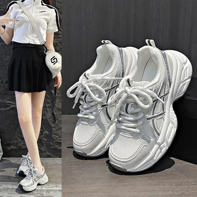 Инс корейская версия новых папиных кроссовок для женщин, летние студенческие, спортивные кроссовки для бега, повседневная обувь, более толстая подошва