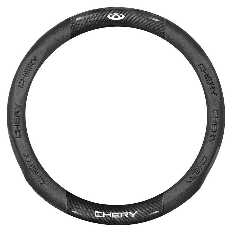 Универсальная оплетка на руль из углеродного волокна и кожи Chery, нескользящая, для всех сезонов