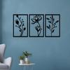 Pre-Laminated Pine Wood Flower Wall Art | Laser Cut Precision | For Home Décor | For Gifting (Set of 3)