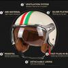 BLD Electric motorcycle helmet, half-face helmet, suitable for both men and women, all-season use, vintage motorcycle riding safety helmet