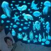 Ocean Creatures Glow in The Dark Wall Stickers Home Decor Luminous Fluorescent Sea Animals Decals for Baby Kids Room Decorations