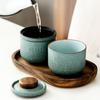 Набор для чая Кунг-фу Портативный Один чайник Две чашки Керамическая Быстрая чайная чашка