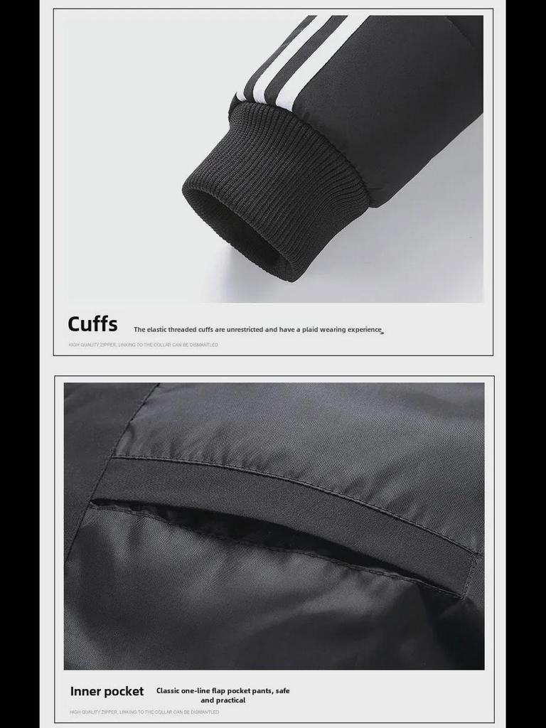 Мужская приталенная куртка с тремя полосками - модная повседневная хлопковая куртка на осень/зиму 2022 года