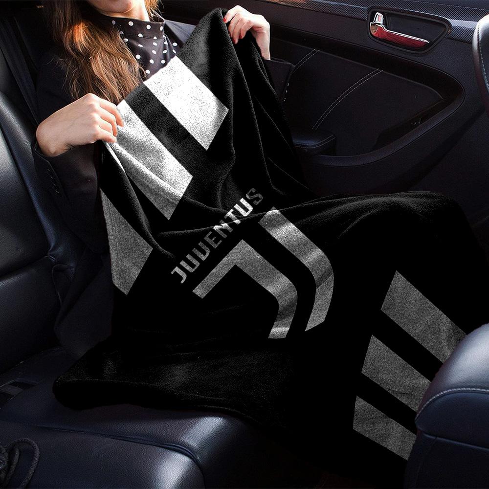 Juventus Logo Stripe Pattern Print Flannel Blanket Soft Warm Throw Blanket Football Fan Sofa Bed Home Decor