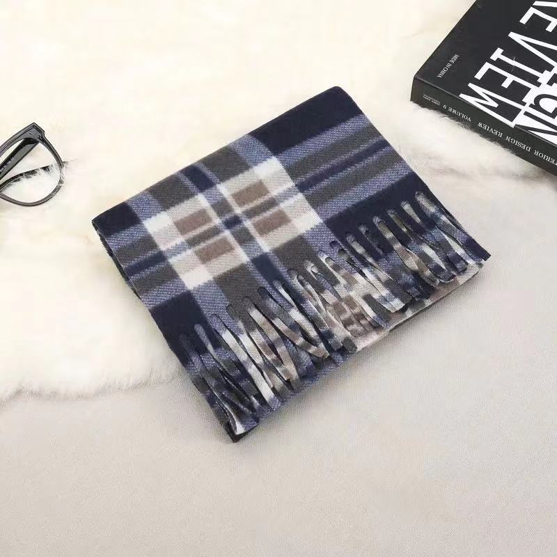 Autumn And Winter Classic Plaid Double-Sided Velvet Gift Scarf Exhibition Night Market Men'S Stall Warm Scarf Women'S Shawl