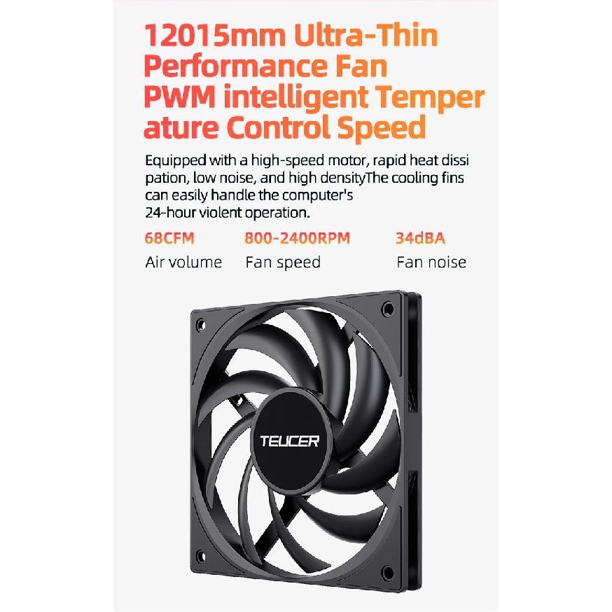 TEUCER 8 Тепловых Трубок Охладитель CPU Низкопрофильный ITX Игровой Радиатор TDP 130 Вт Компьютерный Радиатор Для LGA1700/1200/115X/2011/2066 AM5