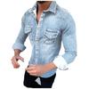 Новая ретро-европейская и американская джинсовая рубашка с длинным рукавом, мужская модная рубашка