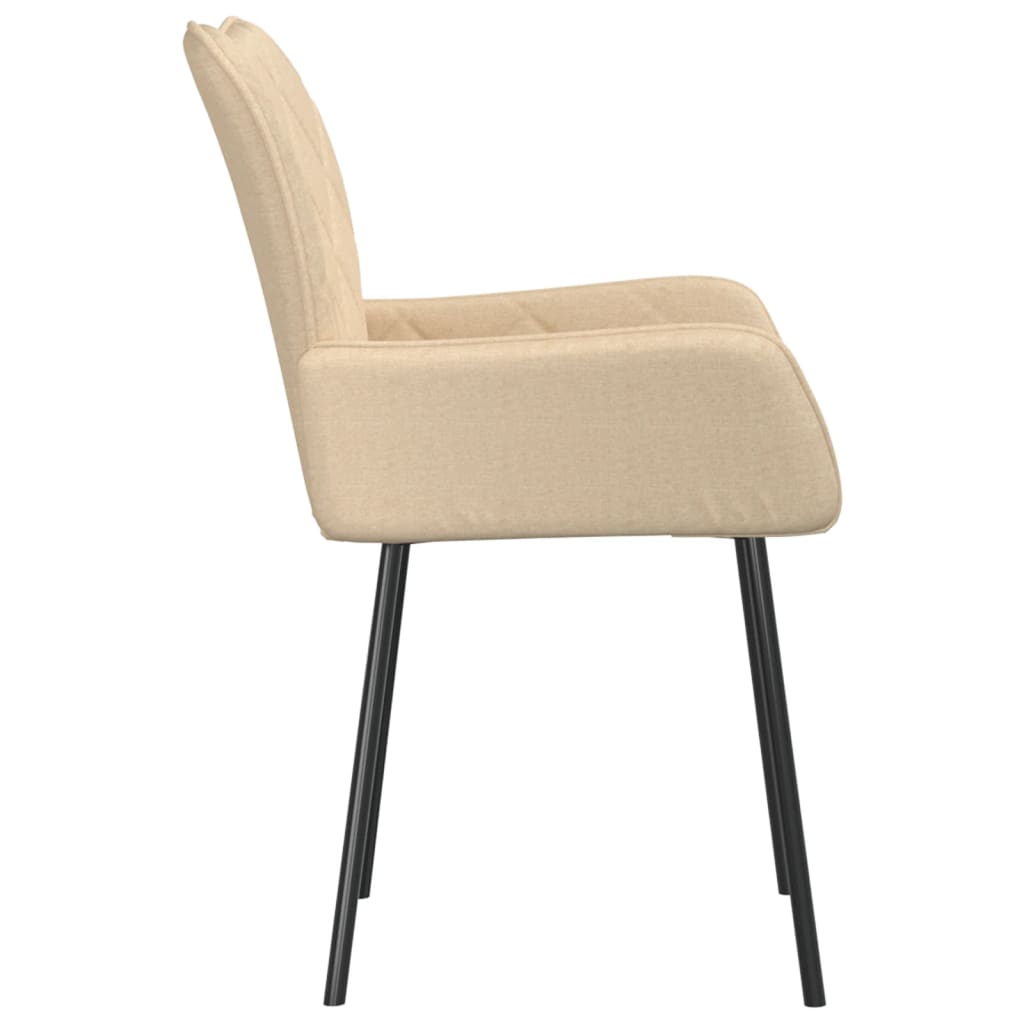 Dining Chairs 2 pcs. Cream Fabric