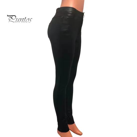 Леггинсы из искусственной кожи на пуговицах и молнии, женские брюки средней посадки с карманами, однотонные облегающие брюки небольшого кроя, брюки-карандаш