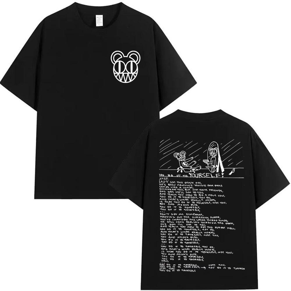 Radiohead Tour Album Pattern Tshirt 2025 Mens Womens Hip Hop Large Tshirt Y2K Breathable Pure Cotton Tshirt