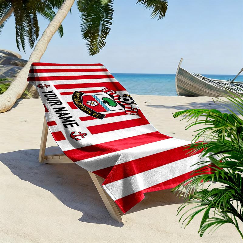 Southampton FC Print Beach Towel, Large Soft Quick Dry Towel for Beach Camping Swimming
