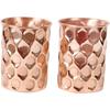 Hammered Tumbler Serveware and Tableware Pure Copper Drinking Water Glass Set of 2
