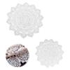 Nordic Style Vase Mats, Set of 2, 30cm X 40cm, Round Doily Mats, Table Center Mats, White, Plaid, Cotton Lace, Decorative, for Photography