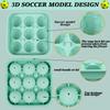 3D Soccer Ball Ice Cube Mold 9 Grids Silicone Football Shape Ice Ball Tray with Lid Reusable Ice Ball Maker for Whiskey Cocktail 6