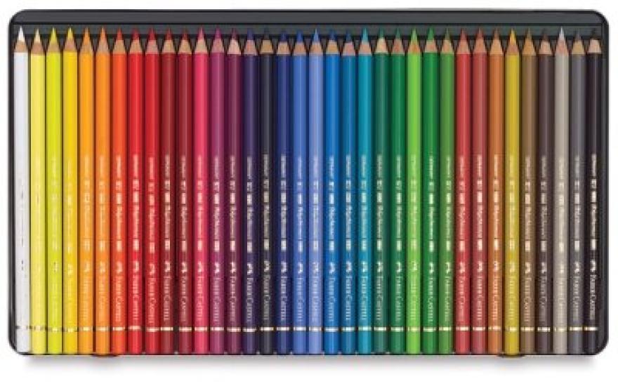 Цветные карандаши Polychromos 36 110036 Японские карандаши Faber-Castell, Цвета, Жестяная коробка, [Официальный продукт]