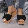 Plus Size Bowknot Platform Slippers: Summer 2024 Women's Comfort