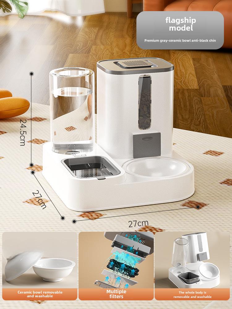 Автоматическая кормушка и поилка для домашних животных с двумя мисками для кошек и собак