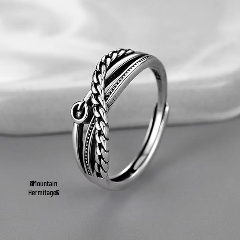 Men's Adjustable Retro Hip-Hop Index Finger Ring - Open, All-Match Single Trend Ring