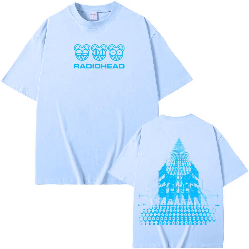 Radiohead band  tour T-Shirt New High Quality Album Tee-shirt Sleeve 100%cotton Gothic Tshirt Round Neck Summer Ropa Hombre