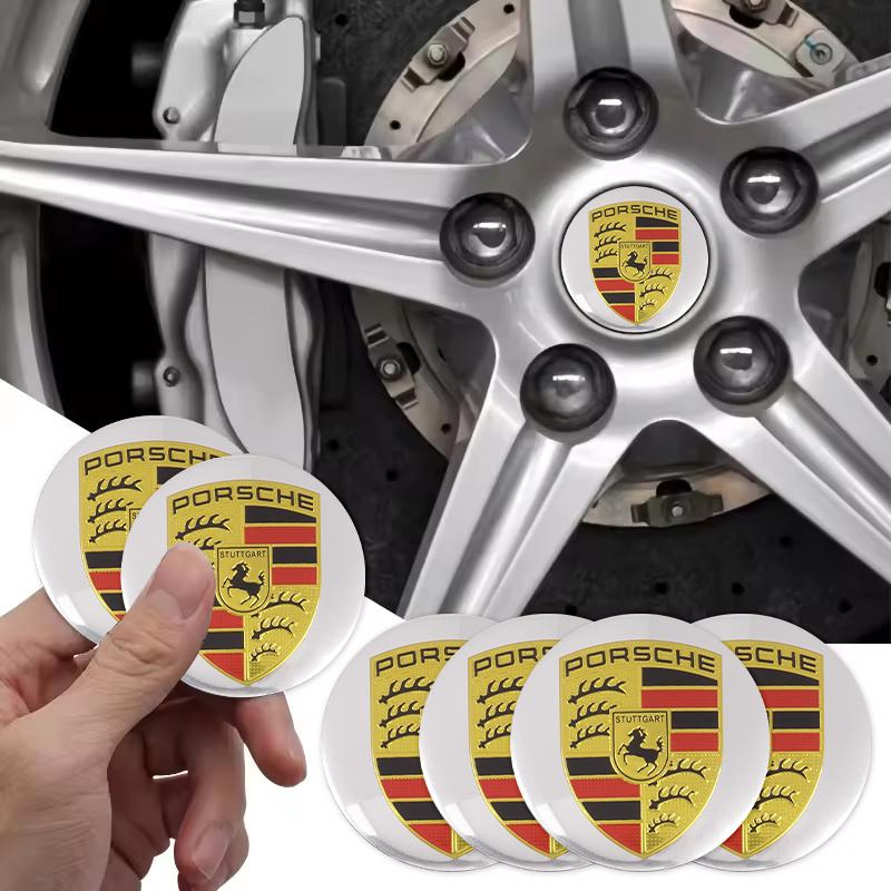 blbn4 4pcs 56MM For Porsche Panamera Macan Boxster Cayman Cayenne 911 718 Car Wheel Center Hub Cap Badge Logo Sticker Accessories