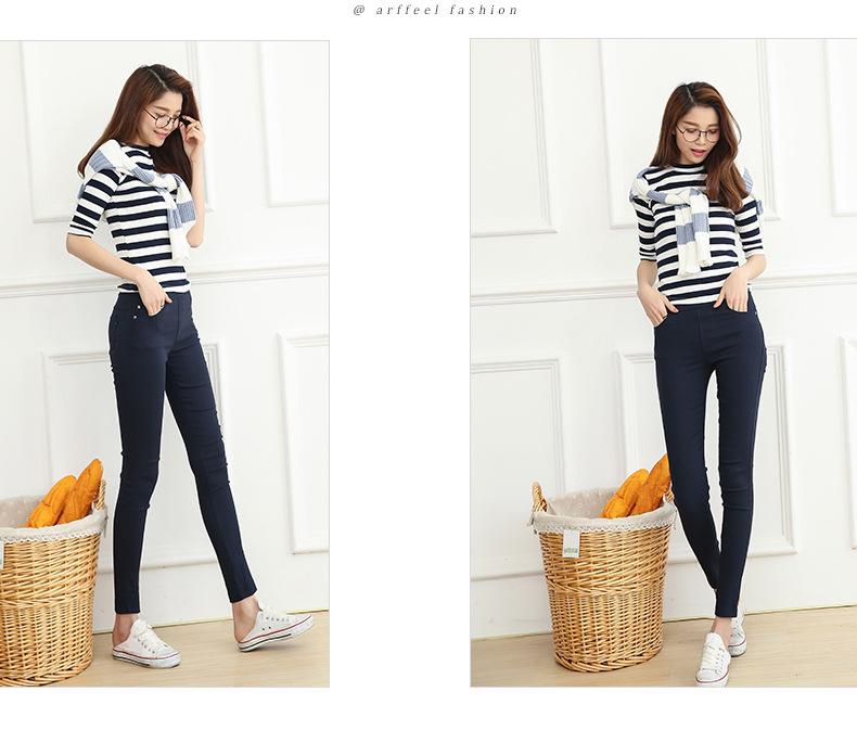 Женские весенние леггинсы больших размеров с карманами на пуговицах - Одна штука