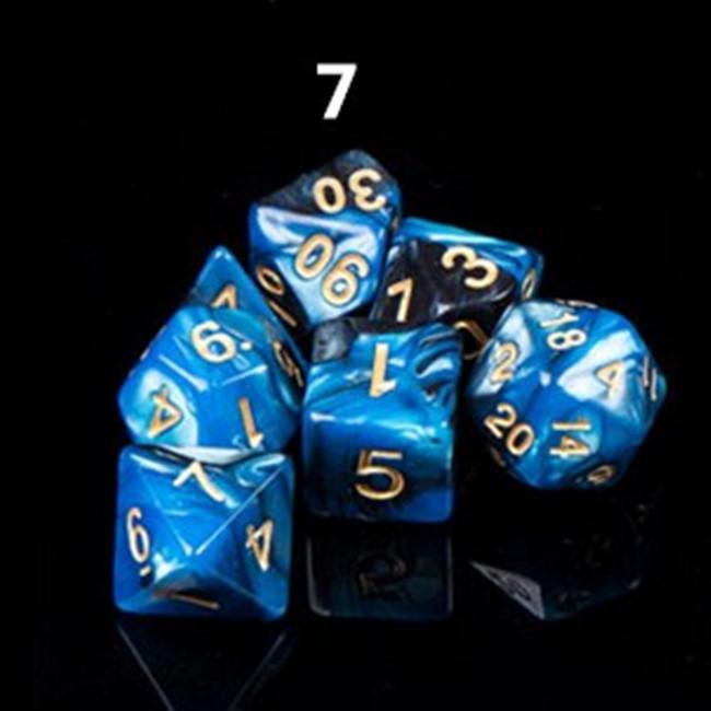 7 шт./лот, многогранные игральные кости из смолы D&D D4 D6 D8 D10 D% D12 D20, многогранные игральные кости TRPG, настольные игры