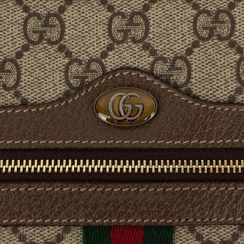 GUCCI Ophidia Canvas Leather Clutch Women's Ebony / Brown (Unisex) Clutches 517551 96IWS 8745