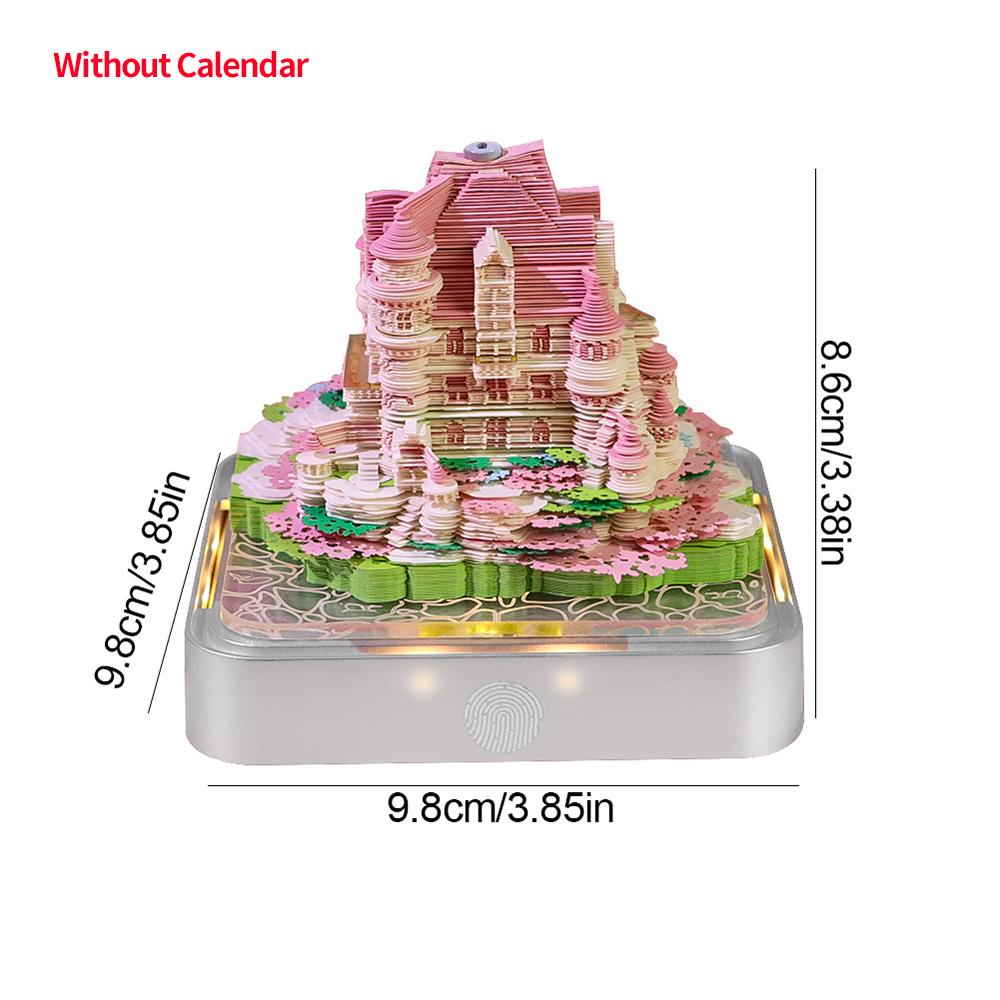 3D настольный календарь 2025 Time Piece Календарь со светодиодной подсветкой Бумажный резной календарь Декоративный блокнот календарь для подарка дому